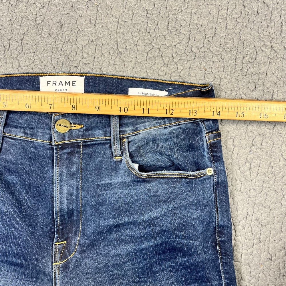 FRAME Denim Le High Skinny Jeans Blanch Blue Raw Fray Step Hem Size 29 LHSKRS517 - Picture 8 of 11